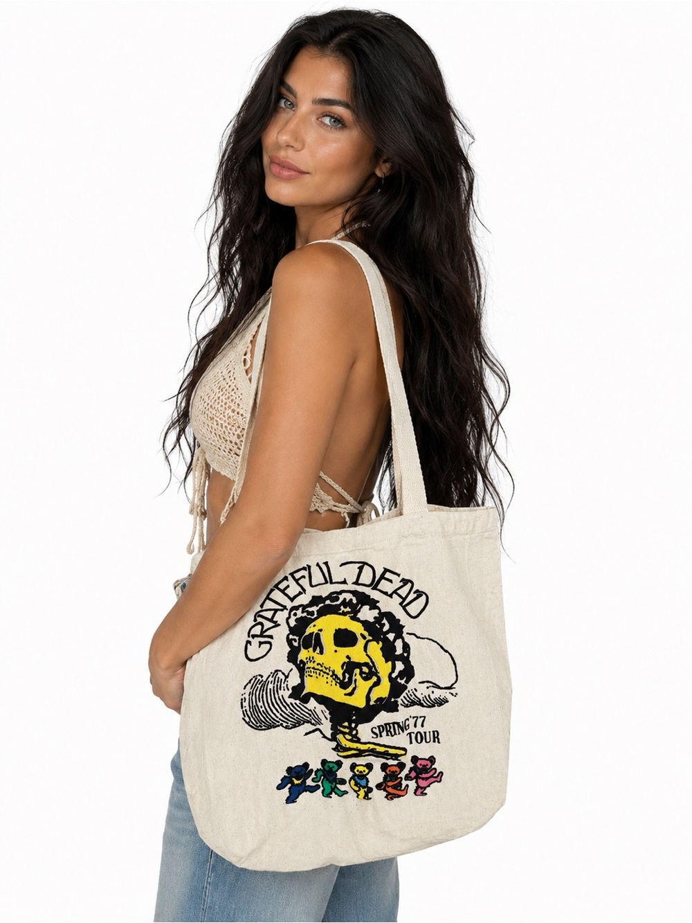Urban Outfitters Grateful Dead Spring ’77 Tour Canvas Tote Bag Bears